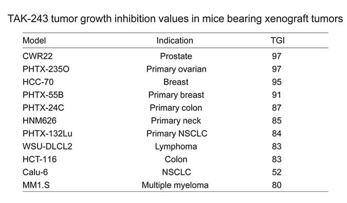 TAK-243是一种有用的泛素激活酶小分子抑制剂，，，具有体内抗肿瘤功效，，，通过BG大游使用HCC70模子举行