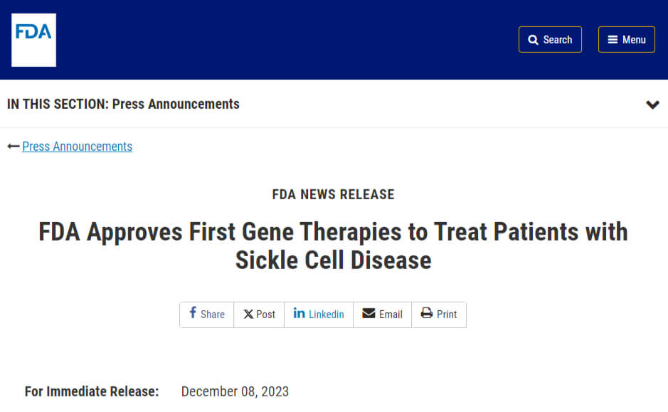 2023年12月8日，，，美国FDA批准了两款具有里程碑意义的疗法——Casgevy和Lyfgenia.jpg
